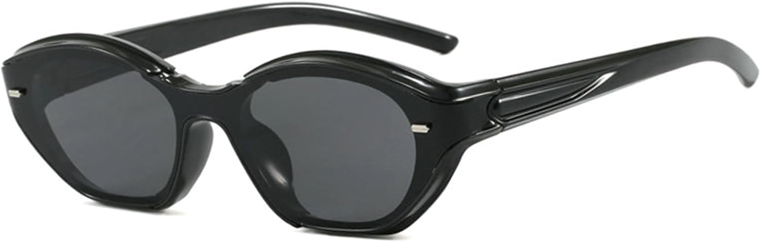 

Willochra Модные солнцезащитные очки «кошачий глаз» для женщин, толстые овальные, винтажные, в стиле Y2K, футуристические солнцезащитные очки для женщин, защита от ультрафиолета UV400, C1