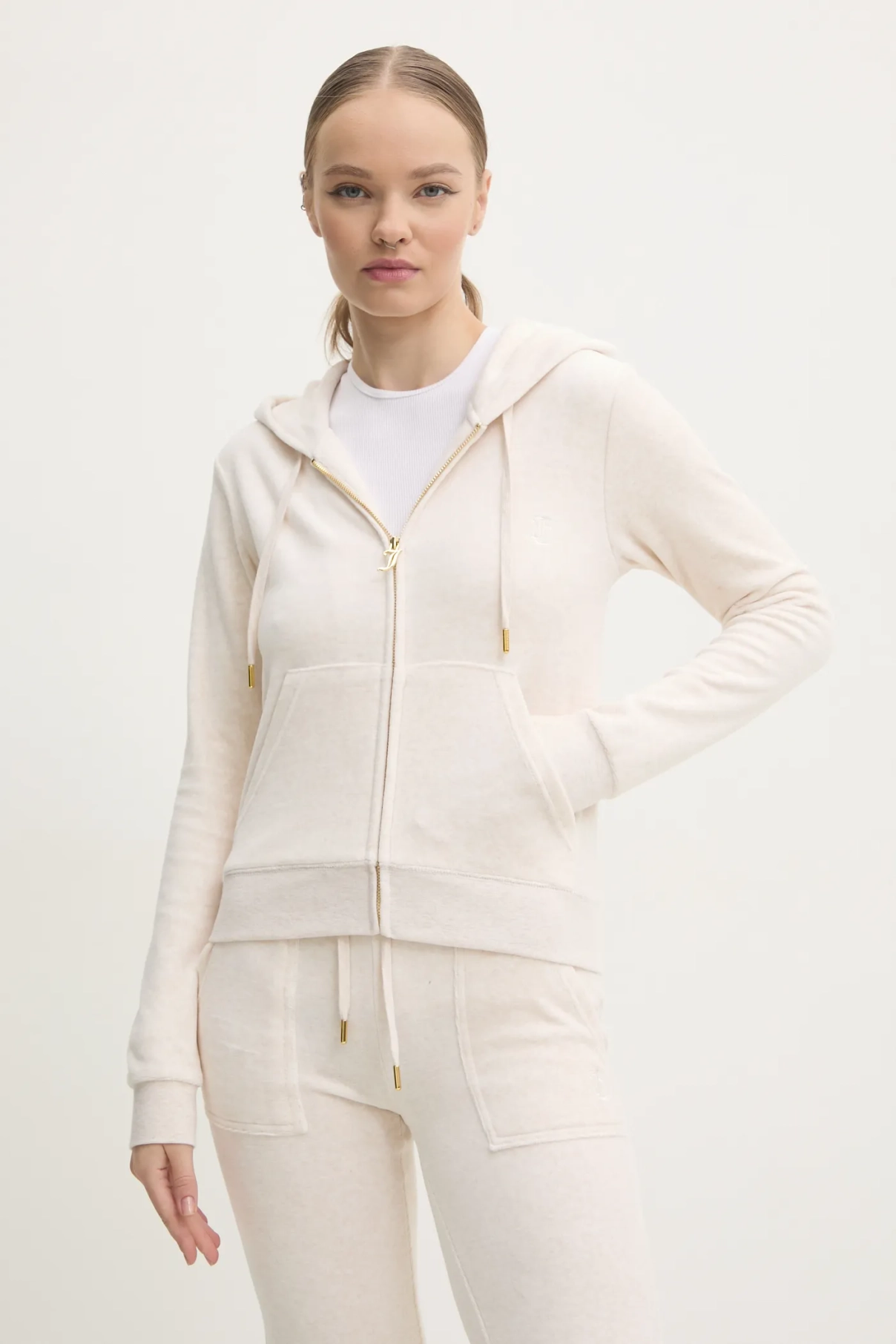

Бархатный свитшот ROBERTSON GOLD Juicy Couture, бежевый