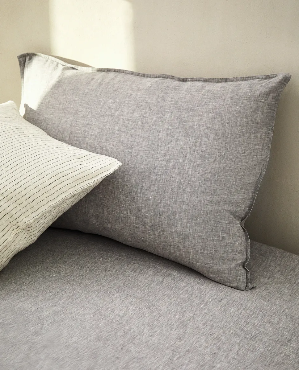 

Льняная наволочка Zara Home, серый