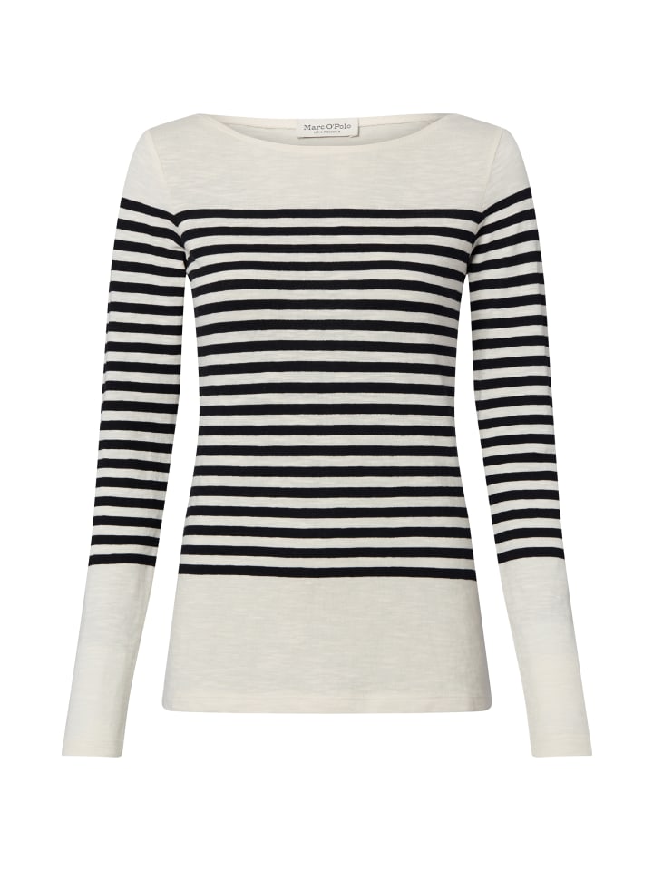 

Рубашка с длинными рукавами в цвете экрю и черного цвета Marc O'Polo