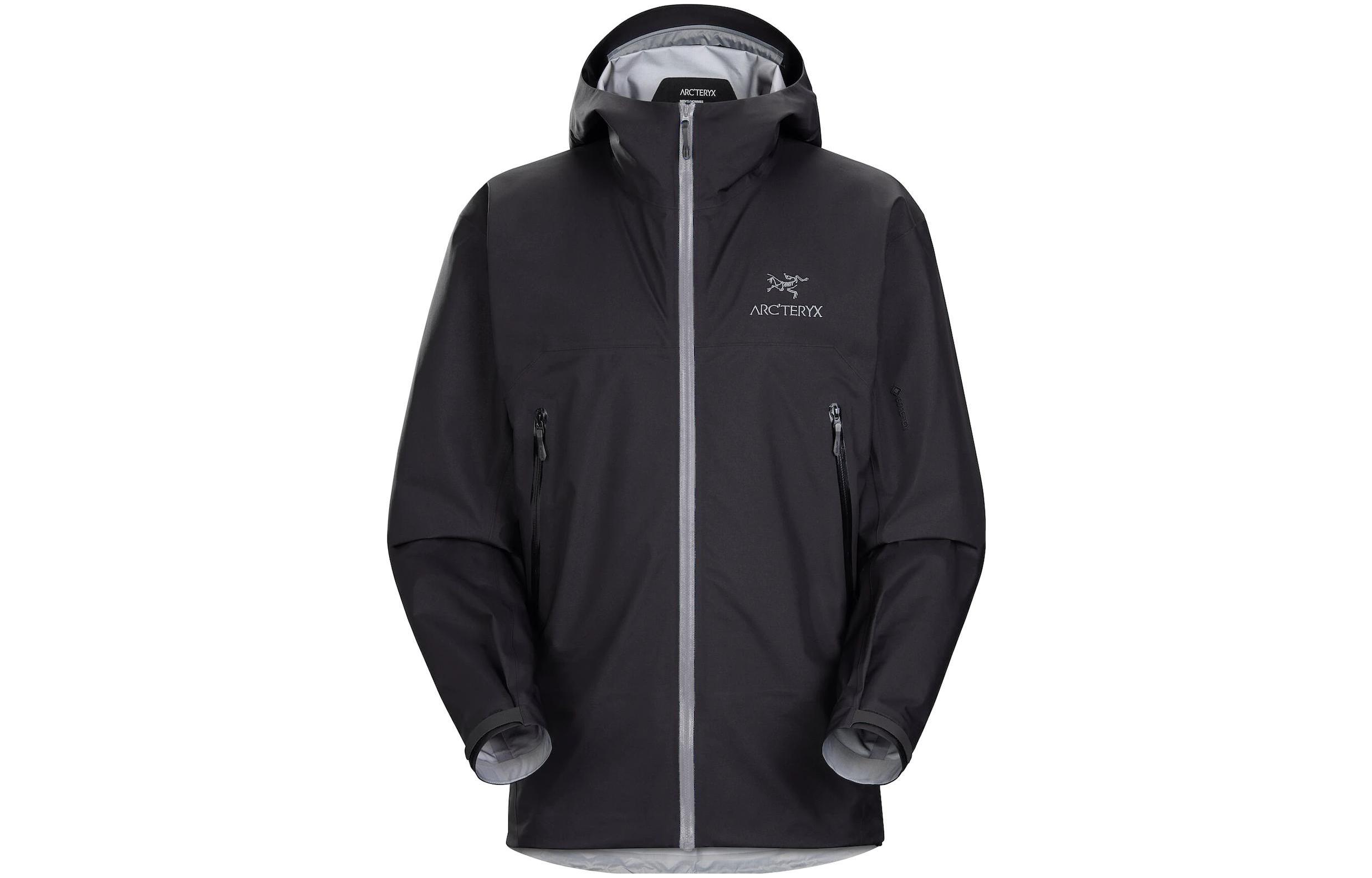 

Arcteryx Ветровка мужская для походов на открытом воздухе водонепроницаемая ветрозащитная дышащая, Black-Concrete Gray