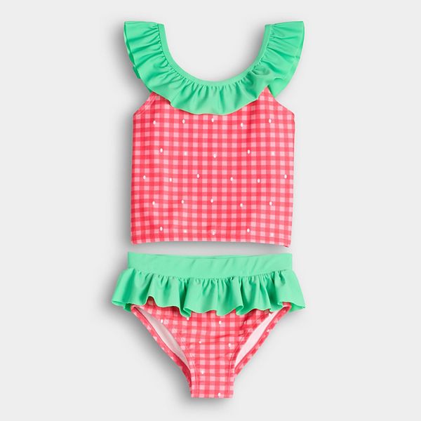 

Детский топ-танкини с рюшами и плавки для девочки Jumping Beans, Red Gingham Strawberry