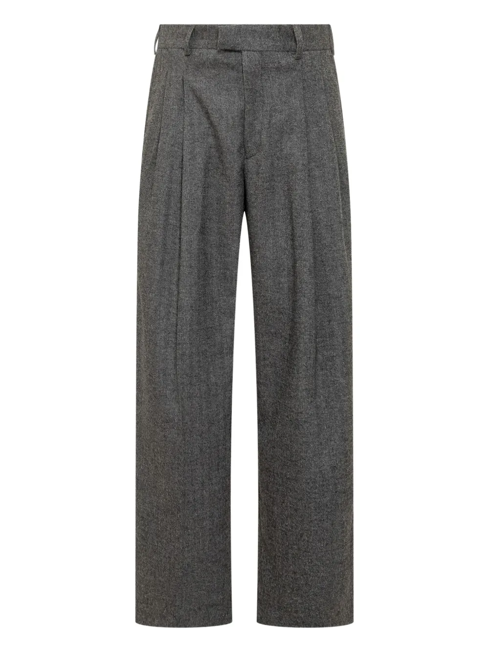 

Плиссированные шерстяные брюки A Paper Kid, серый