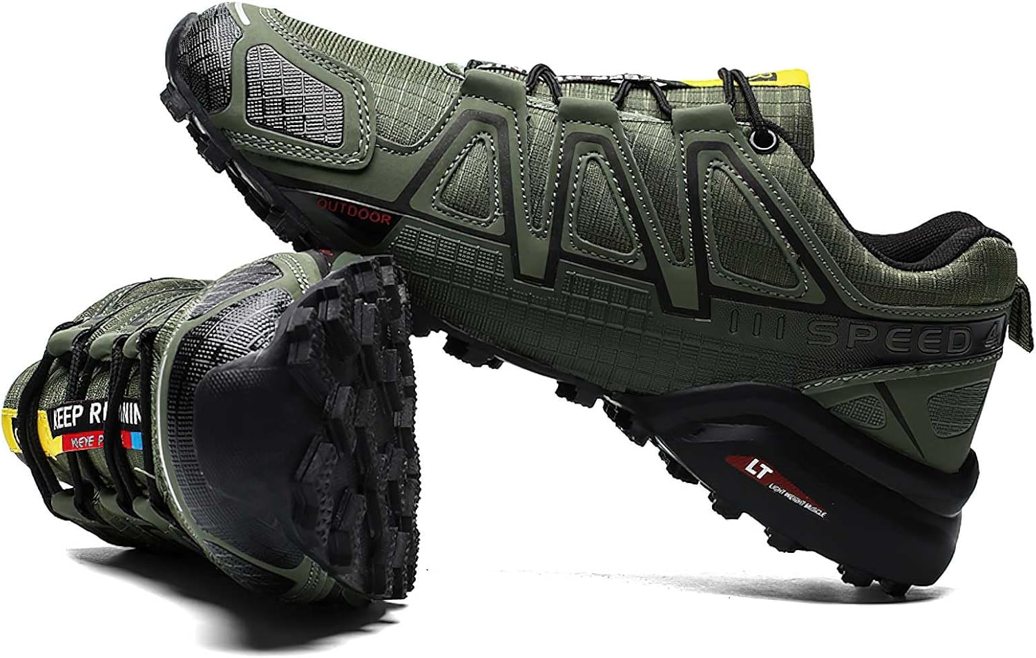 

Мужские походные кроссовки для треккинга и бега по тропам, водонепроницаемые Baobeijiadao, зеленый