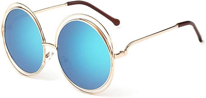 

Солнцезащитные очки с защитой от УФ-излучения UV400 для женщин и мужчин | Большая круглая оправа из сплава с полым каркасом | для занятий спортом на открытом воздухе QWBSER, 6