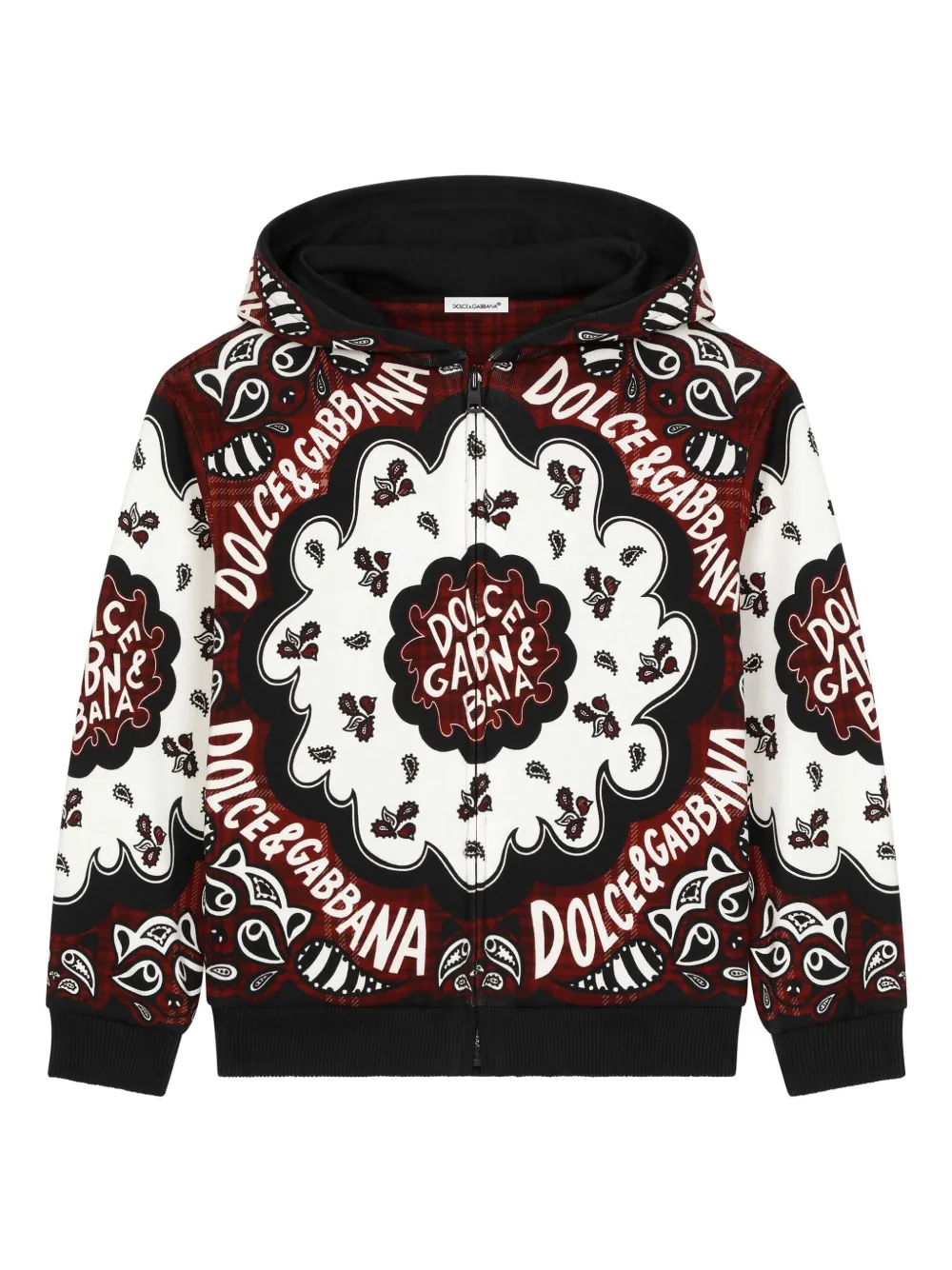 

Худи на молнии с принтом Bandana Dolce & Gabbana Kids, черный