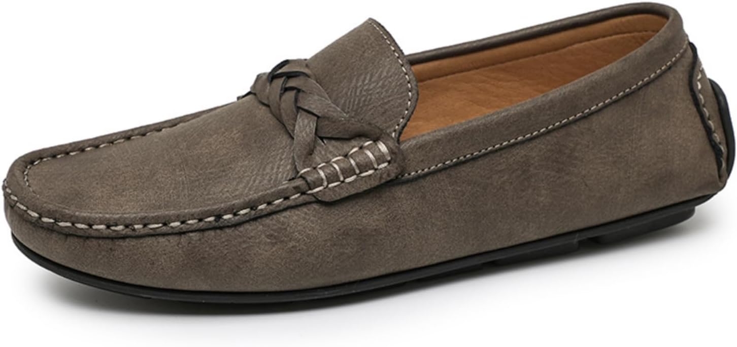 

Мужские слипоны-лоаферы из натуральной кожи с рифленой подошвой, удобные, легкие, нескользящие мокасины, обувь для вождения, для работы в офисе, повседневной носки, прогулок, пляжные туфли, пенни-лоаферы Yrzhgdl, коричневый