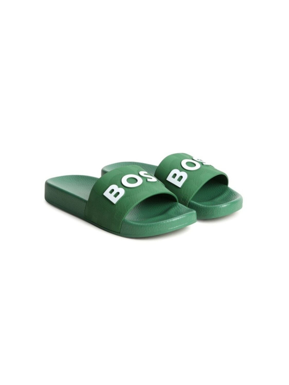 

BOSS Kidswear шлепанцы с тисненым логотипом, зеленый