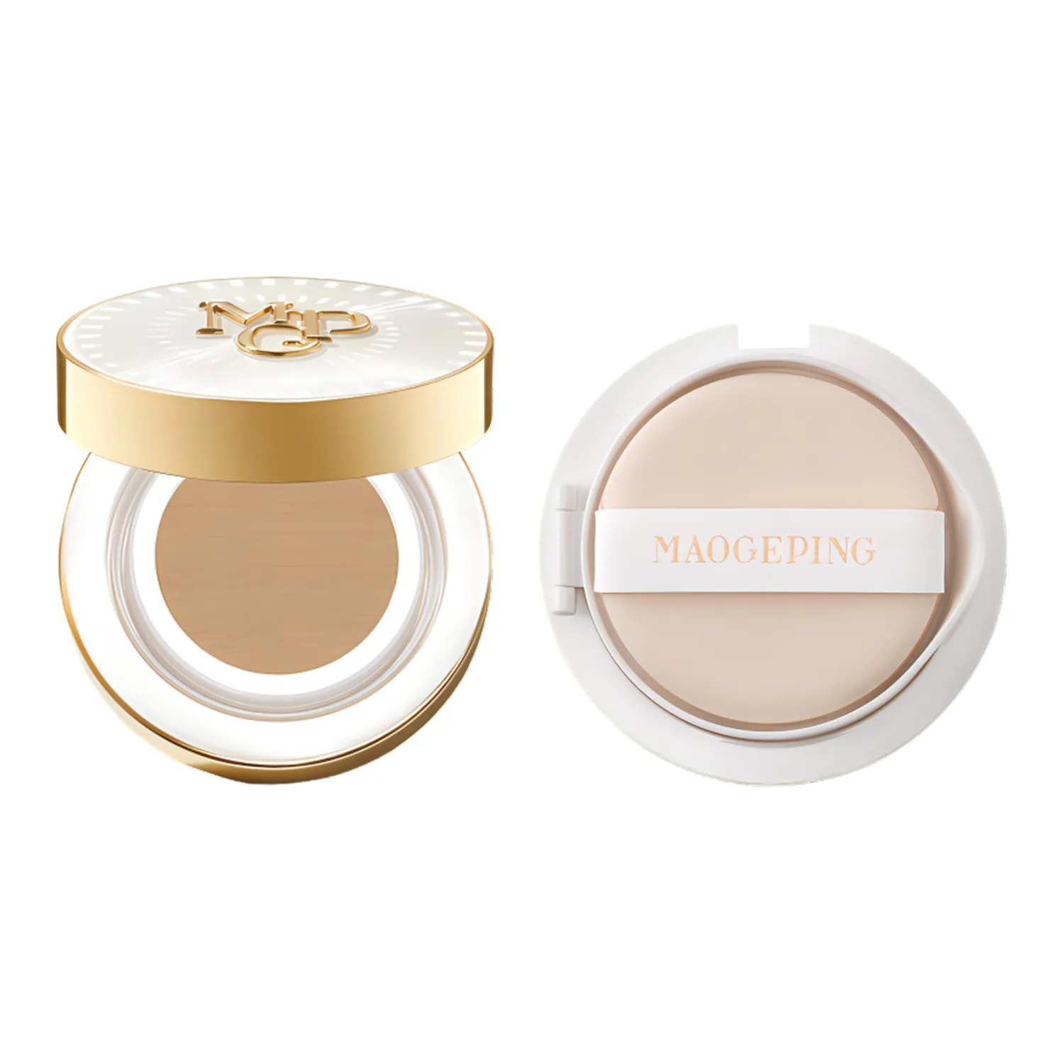 MAOGEPING Тональная основа-подушечка Starlight Lockdown Liquid Foundation для коррекции тона кожи 14г+14г новогодний подарок для девушки, Air Cushion #702 Natural 14g+Replacement Refill 14g — фото 4