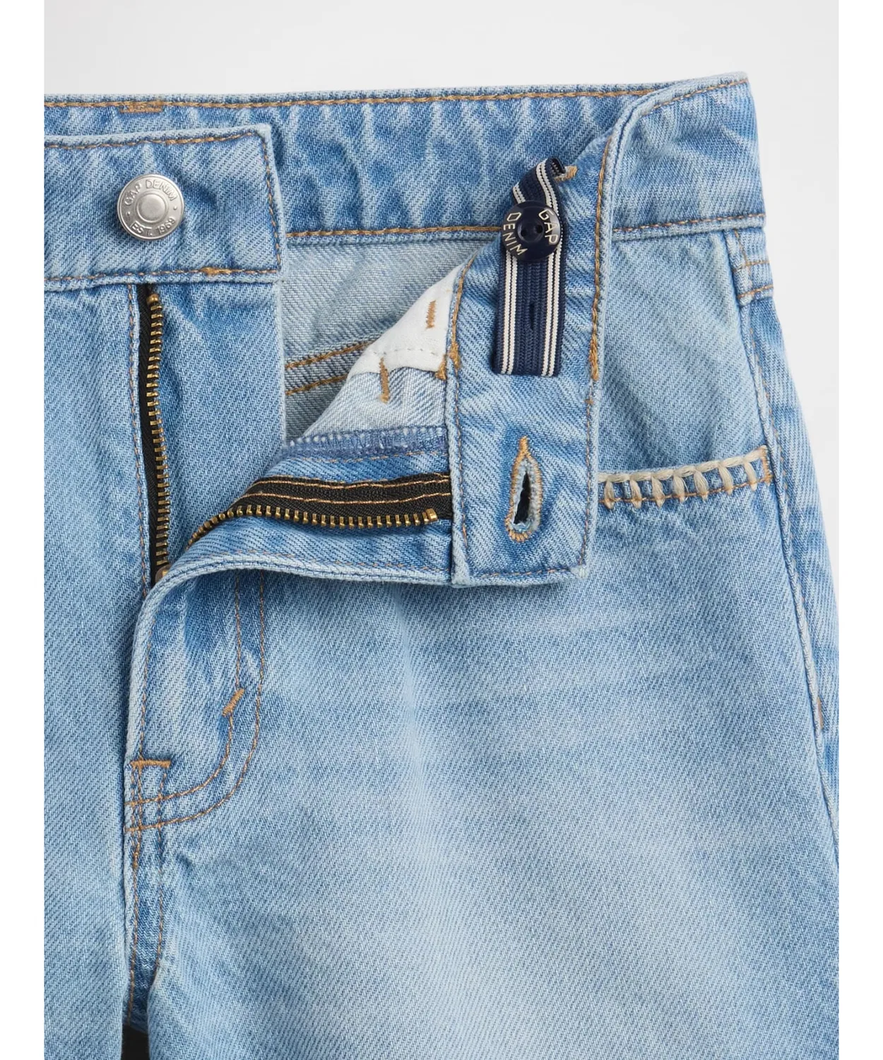 Детские джинсовые шорты Gap из переработанного хлопка, светлый индиго — фото 3