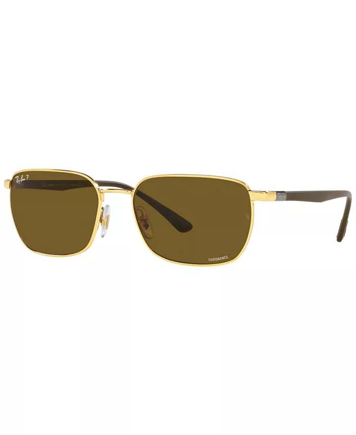

Унисекс поляризованные солнцезащитные очки, RB3684CH 58 Ray-Ban, золотой