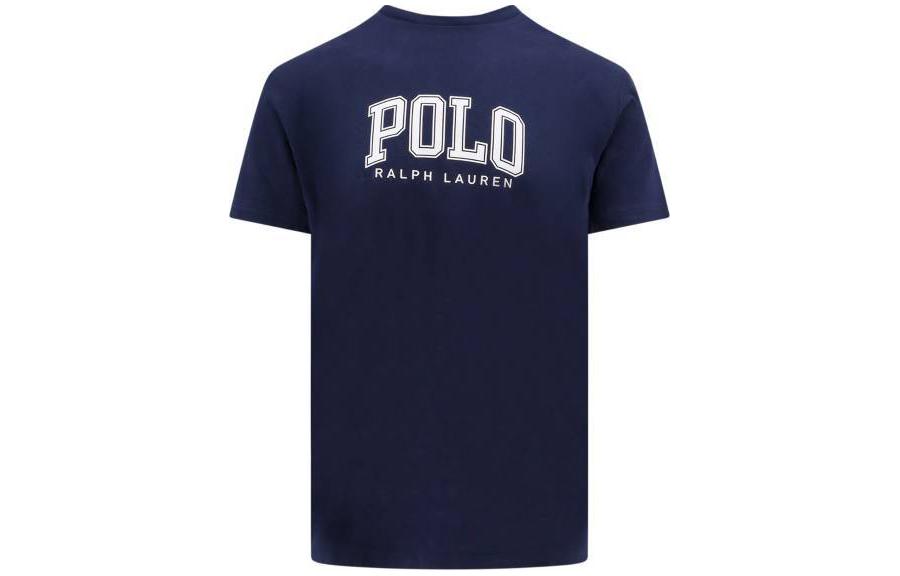 Футболка поло с принтом логотипа Ralph Lauren, синяя — фото 2