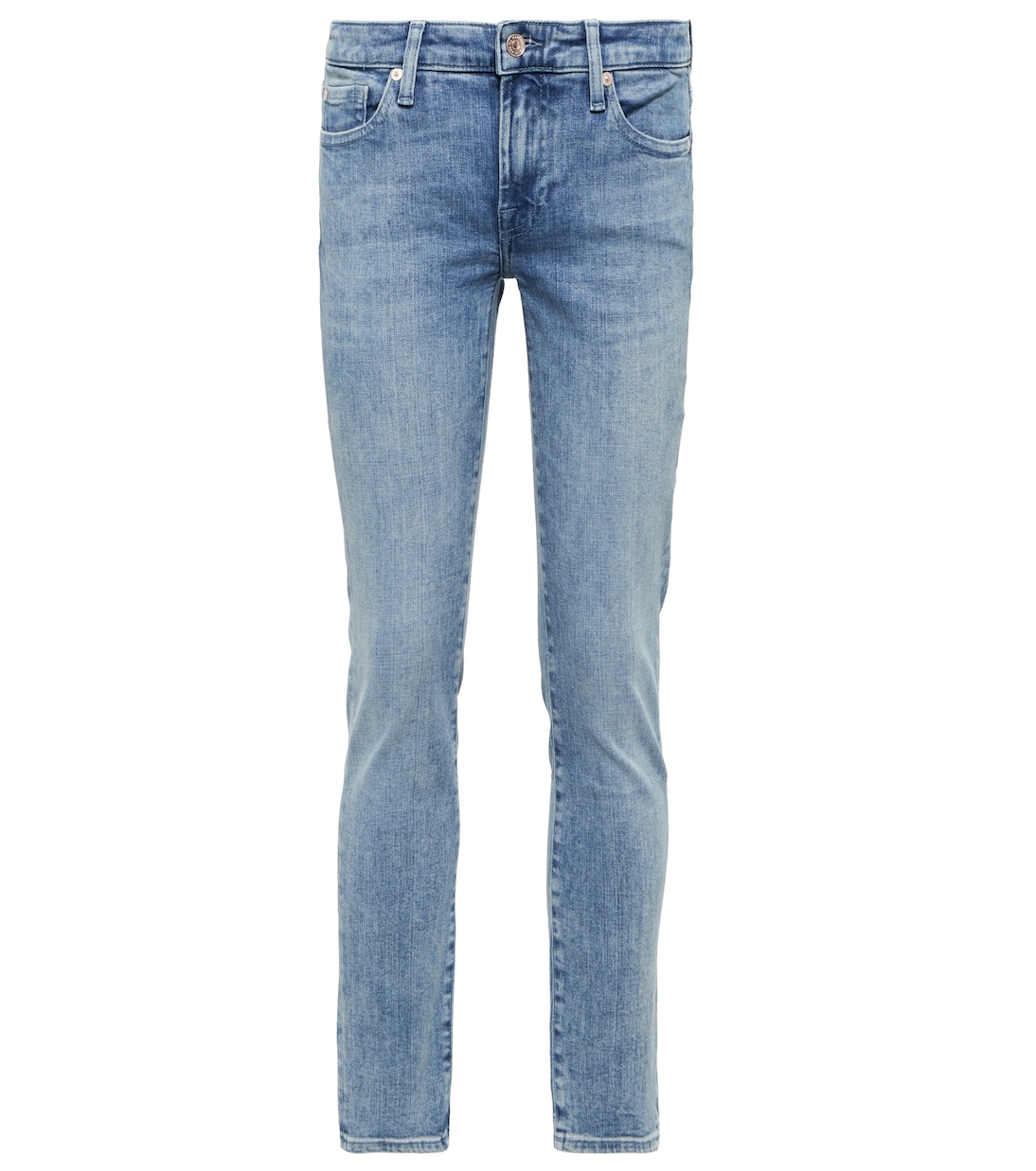 

Джинсы скинни Pyper Crop средней посадки 7 For All Mankind, светло-синий