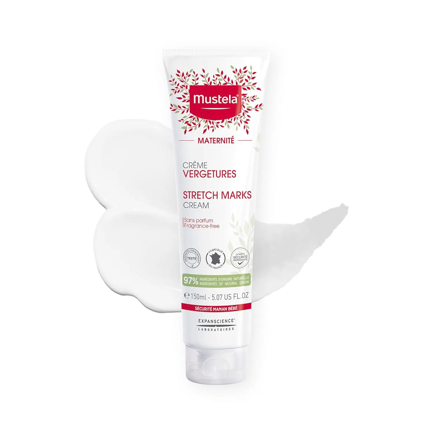 Набор Mustela Maternity от растяжек - натуральный уход для беременных - крем от растяжек и масло для живота - EWG Verified, без отдушки - набор 2 предмета — фото 3