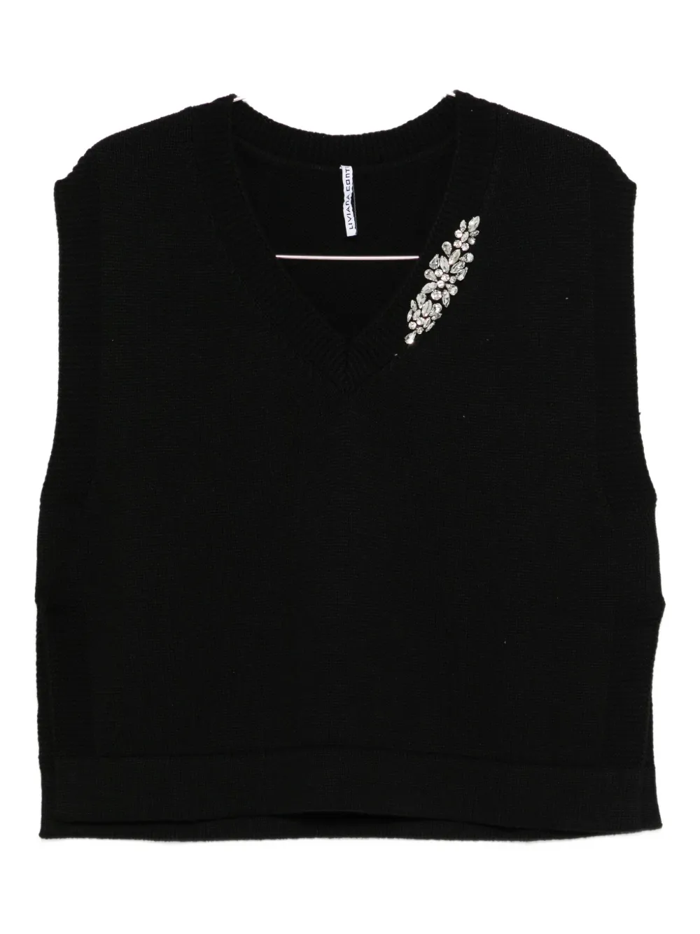 

Декорированный топ с V-образным вырезом Liviana Conti, черный