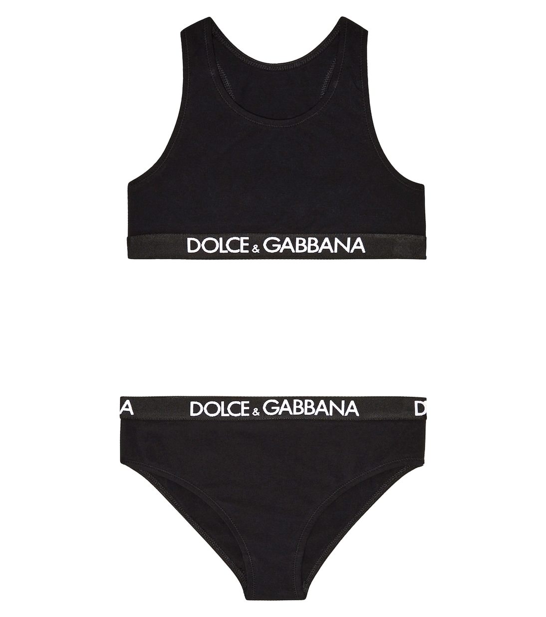 

Комплект нижнего белья из хлопковой смеси с логотипом Dolce&Gabbana Kids, черный