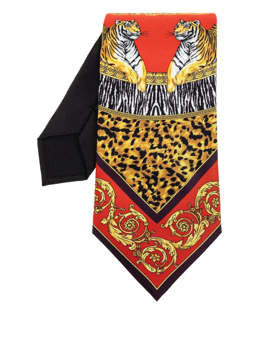 

Галстук с принтом VERSACE, коричневый