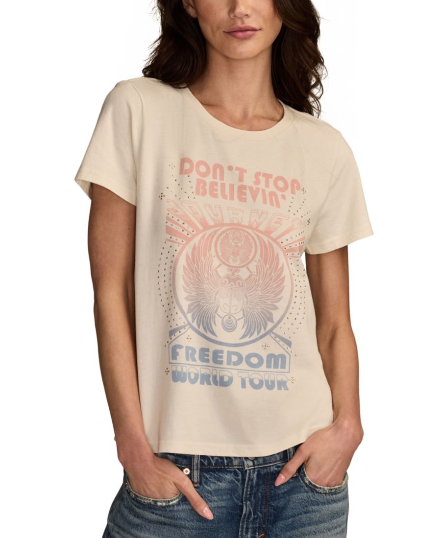 

Женская футболка Journey Freedom Classic с круглым вырезом Lucky Brand, Turtledove