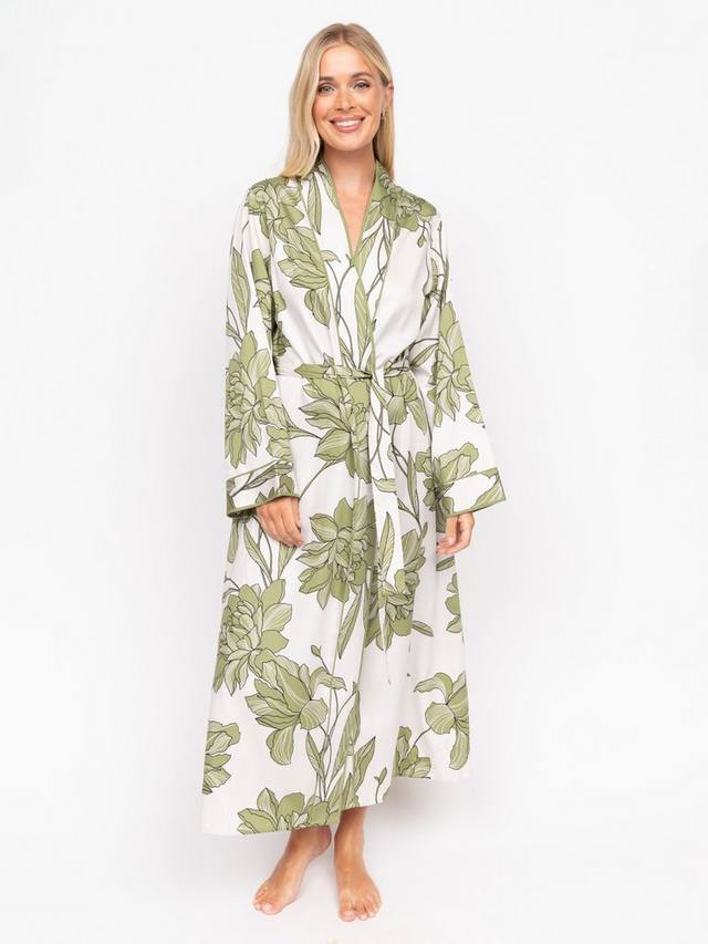 

Длинный халат Chiswick с цветочным принтом Fable & Eve, Green