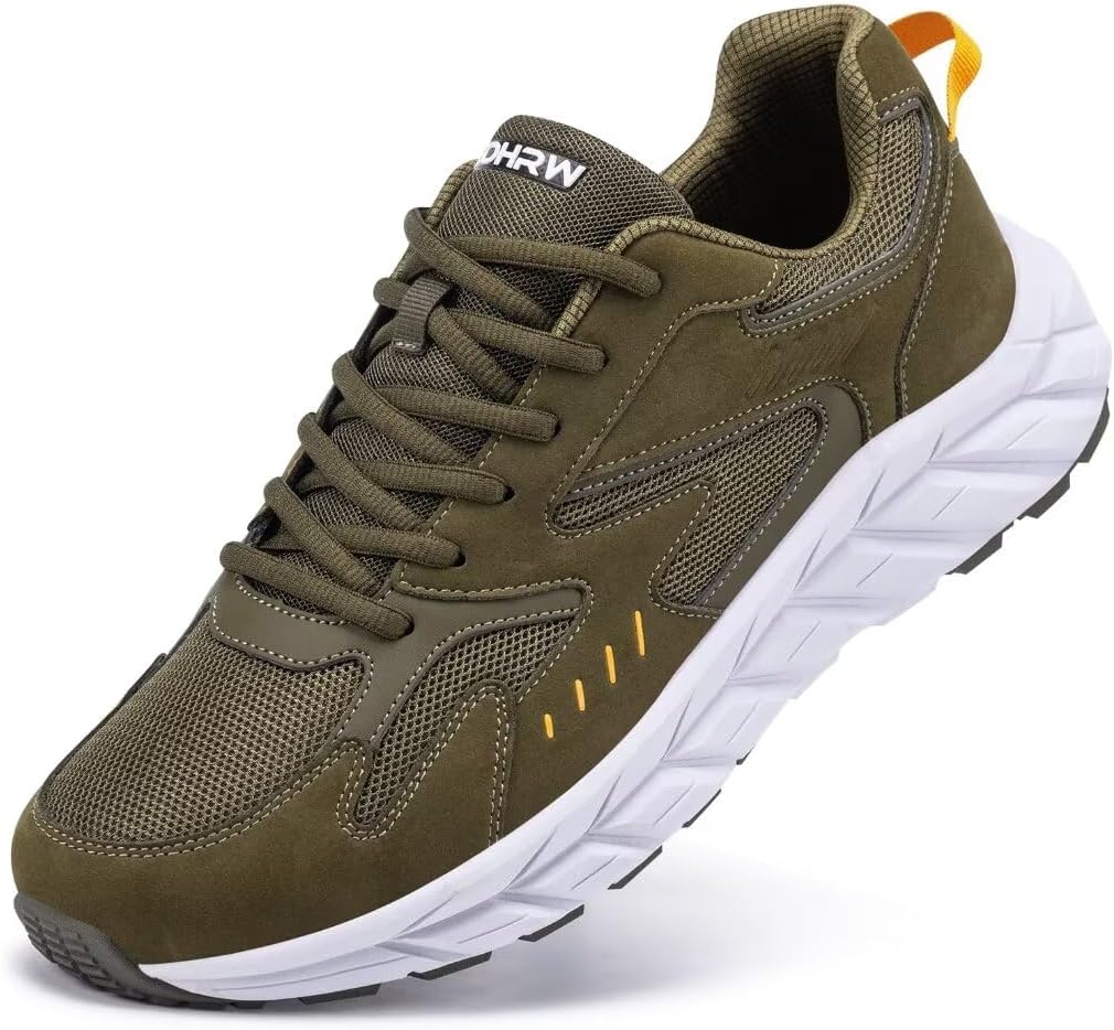 

Мужские кроссовки с ультраширокой колодкой, удобные для ходьбы, с облегчением боли в стопе, широким носком и поддержкой свода Teohrw, хаки