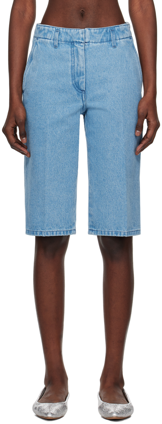 

Синие джинсовые шорты по фигуре Dries Van Noten