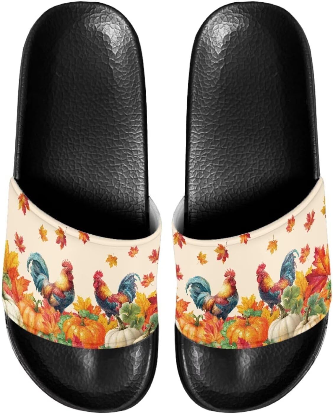 

Шлепанцы для женщин и мужчин, нескользящие тапочки для душа Judentidos, Fall Autumn Leaves Chicken