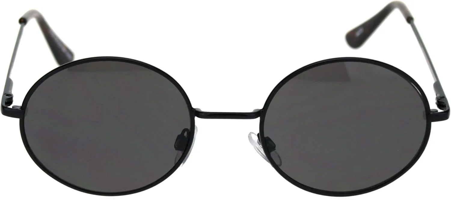 

Солнцезащитные очки PASTL с круглой или овальной металлической оправой, унисекс, модные, с пружинным шарниром, защита от УФ-излучения UV 400, Black (Black)