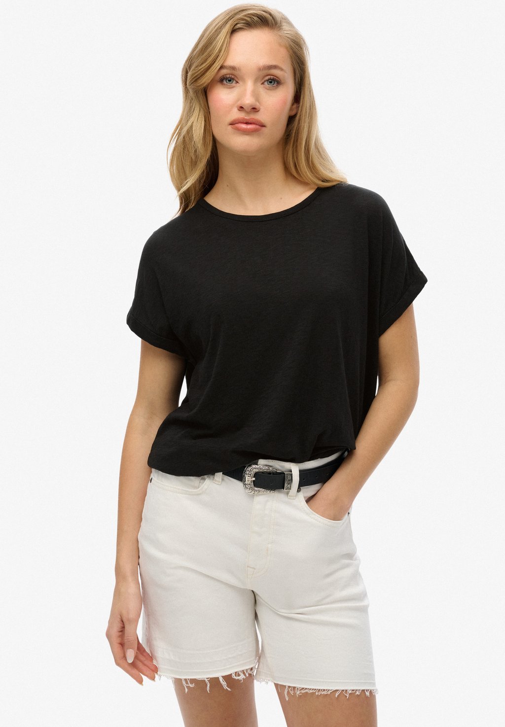 

Базовая футболка STUDIOS LOOSE - Print T-shirt Superdry, черный