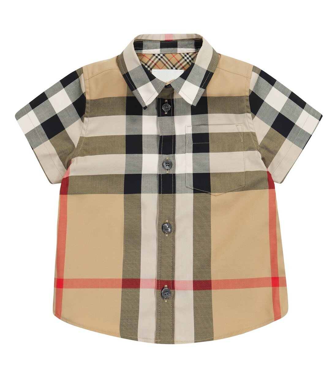 

Рубашка из эластичного хлопка в клетку baby vintage check Burberry Kids, бежевый