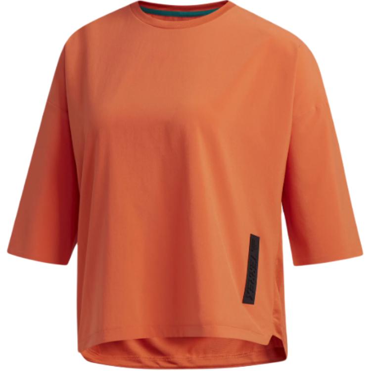 

Женская оранжевая футболка Adidas