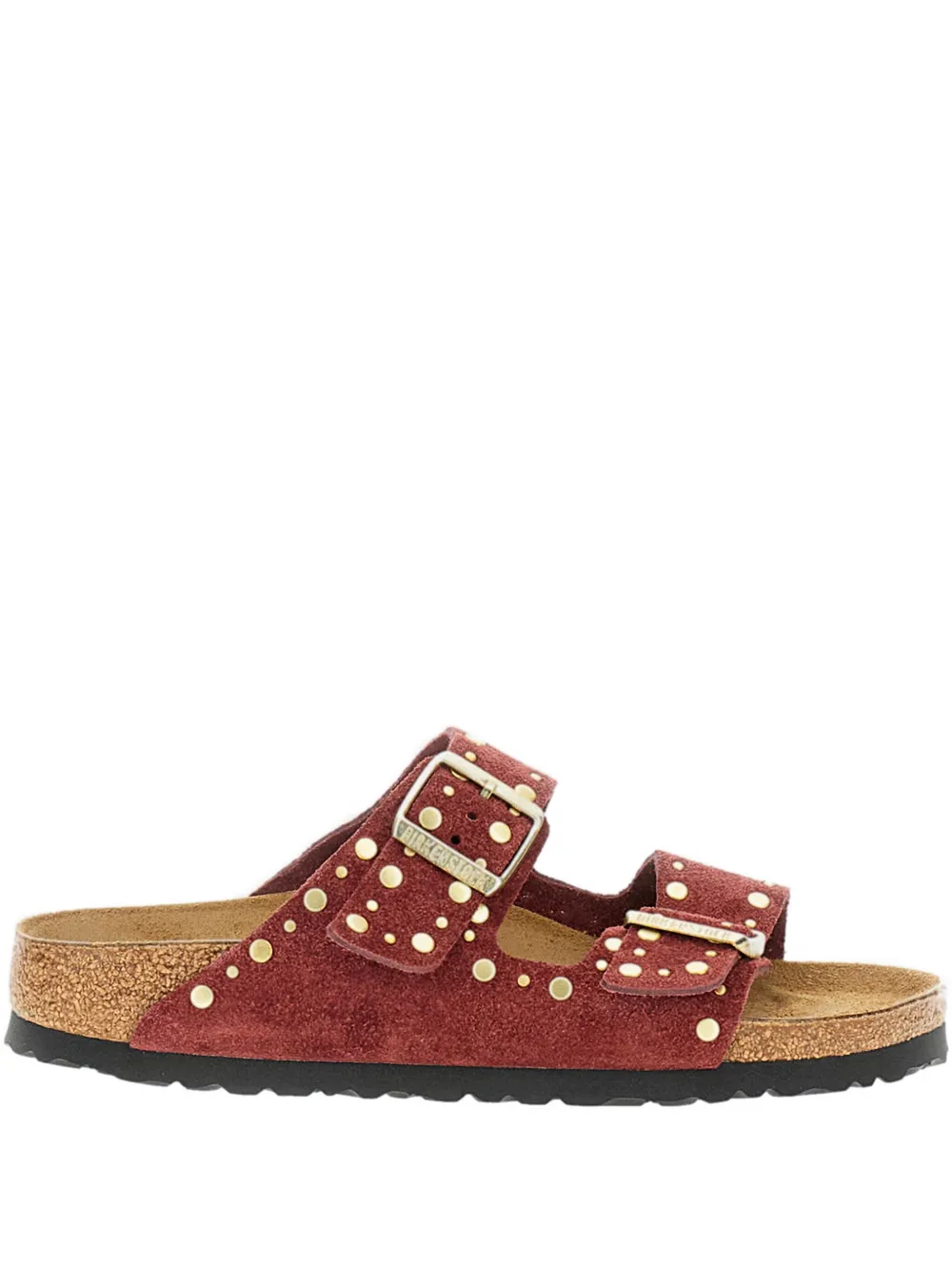 Босоножки с заклепками и двойной пряжкой BIRKENSTOCK, красный