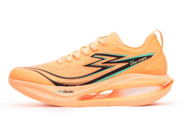 

Амортизирующие нескользящие износостойкие дышащие низкие кроссовки для тренировок и бега мужские 361°, флуоресцентный кремовый персиковый красный