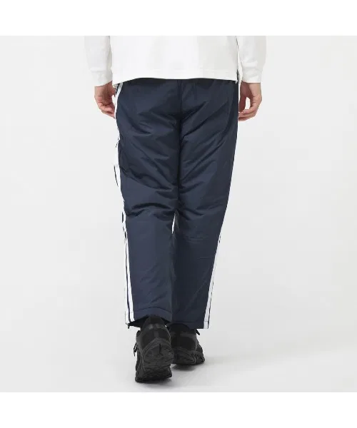 Мужские утеплённые брюки Adidas с тремя полосками чёрные — фото 2