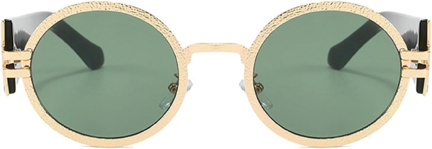 

Круглые солнцезащитные очки для женщин и мужчин, модные, в металлической оправе, ретро, ​​классические, дизайнерские, с защитой от УФ-излучения UV400 mincl, Gold Green