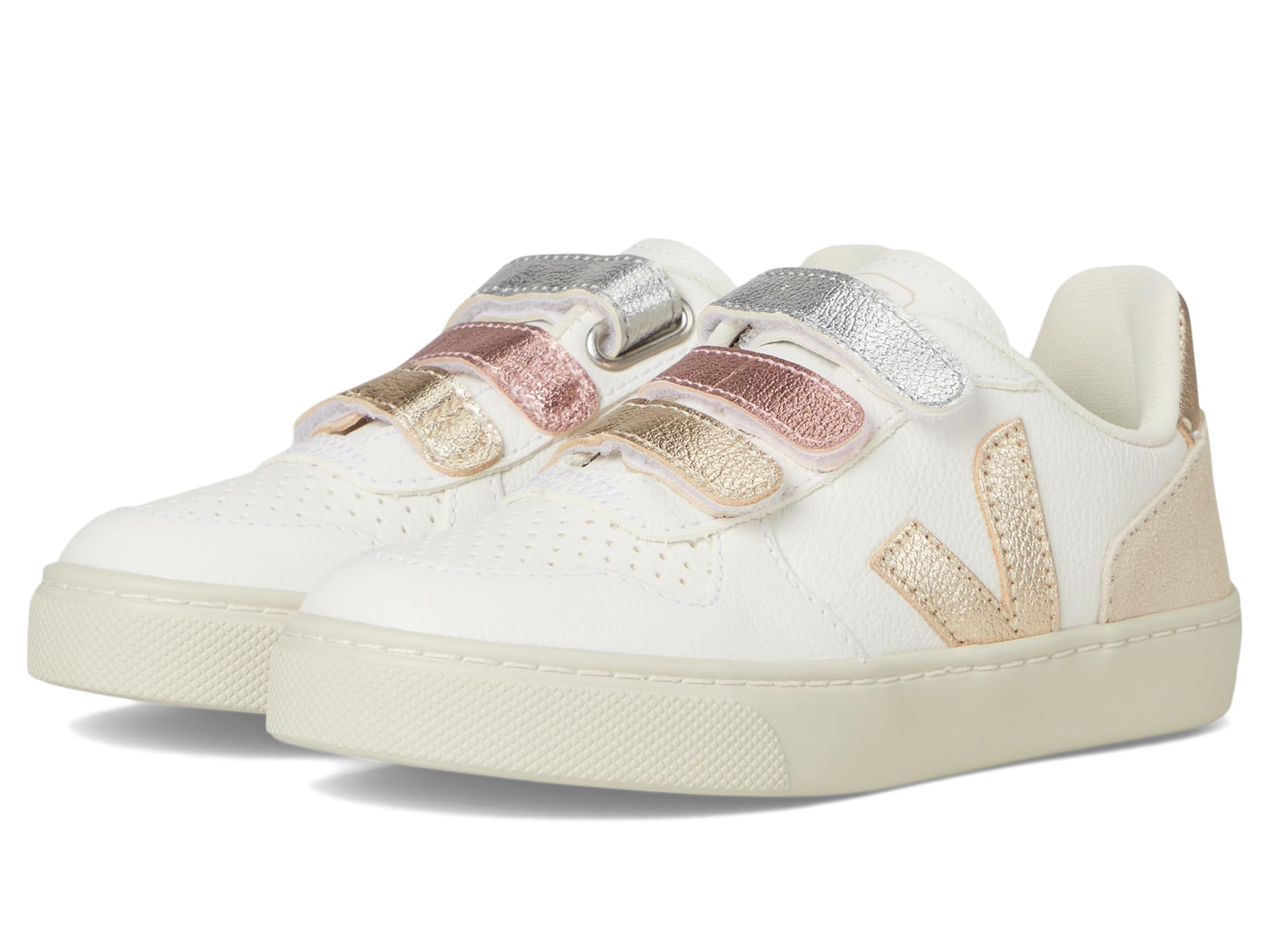 

Кроссовки VEJA Kids Small V-10 Chromefree, цвет Multico Extra White/Shiny