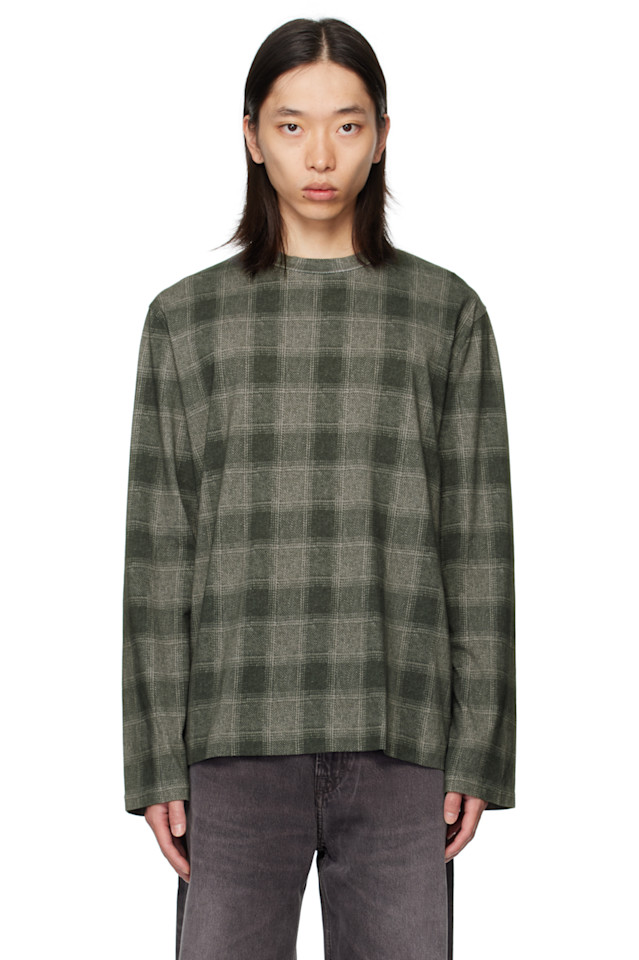 

Our Legacy Серая футболка с длинными рукавами в квадратной форме