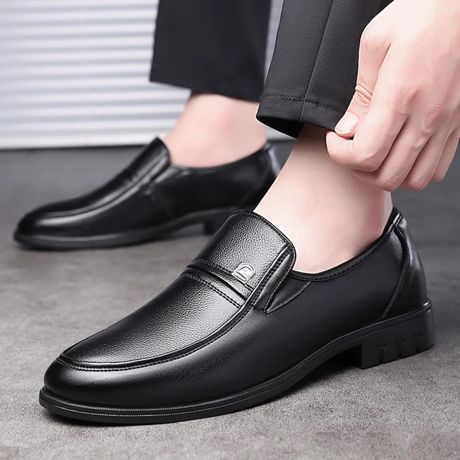 Мужские лоферы повседневные, туфли без шнурков, Moccasin, Black KYOESCAI — фото 2