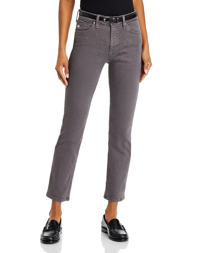 

Джинсы Mari Mid Rise Crop в сером цвете Misty Grey AG, Укороченные джинсы Mari средней посадки в цвете «Мисти-серый» AG