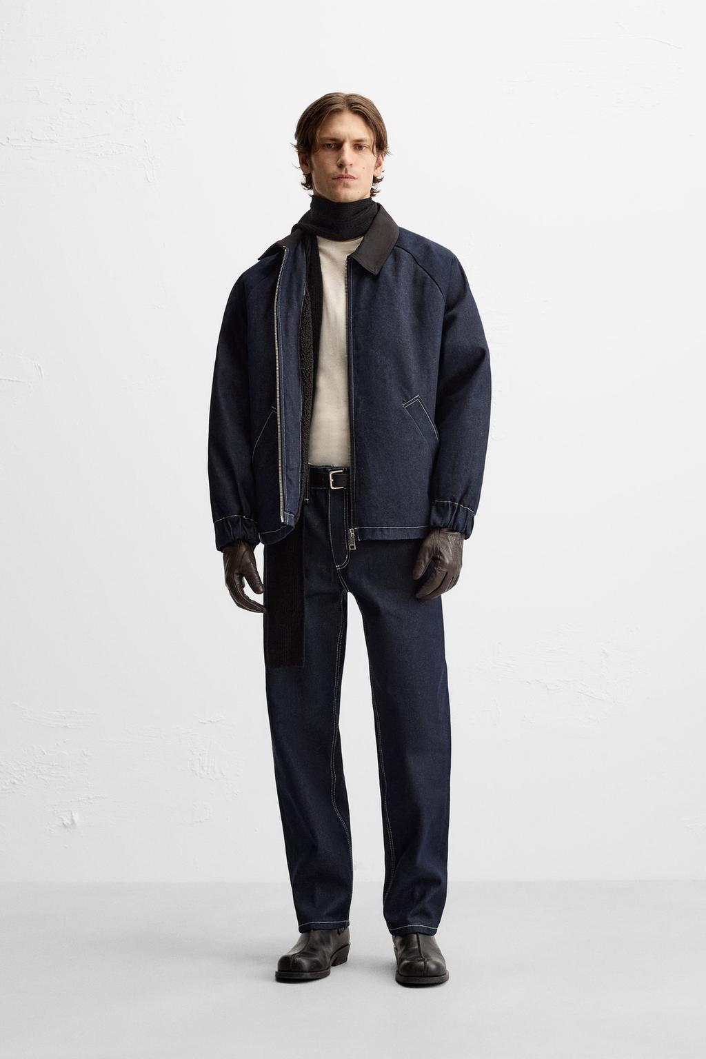 

Джинсовая куртка с отстрочкой ZARA, индиго