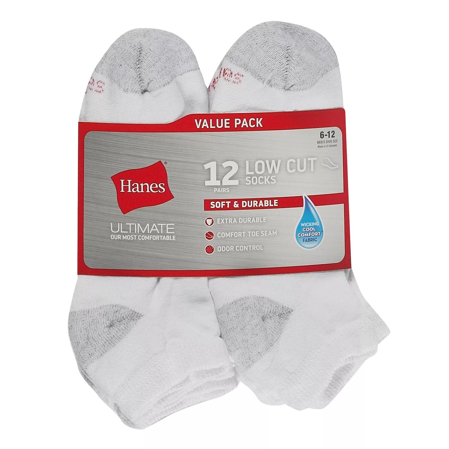 

Мужские носки Hanes Ultimate, 12 пар низких носков