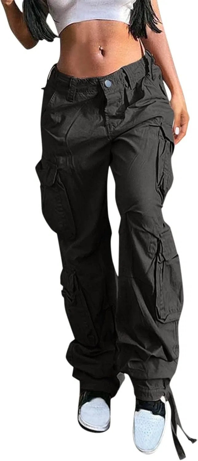 Джинсы карго Women's Jeans Trendy Cargo Pants, Black
