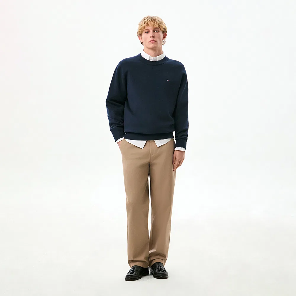 Мужской пуловер Milano с круглым вырезом, тёмно-синий, от Tommy Hilfiger — фото 2