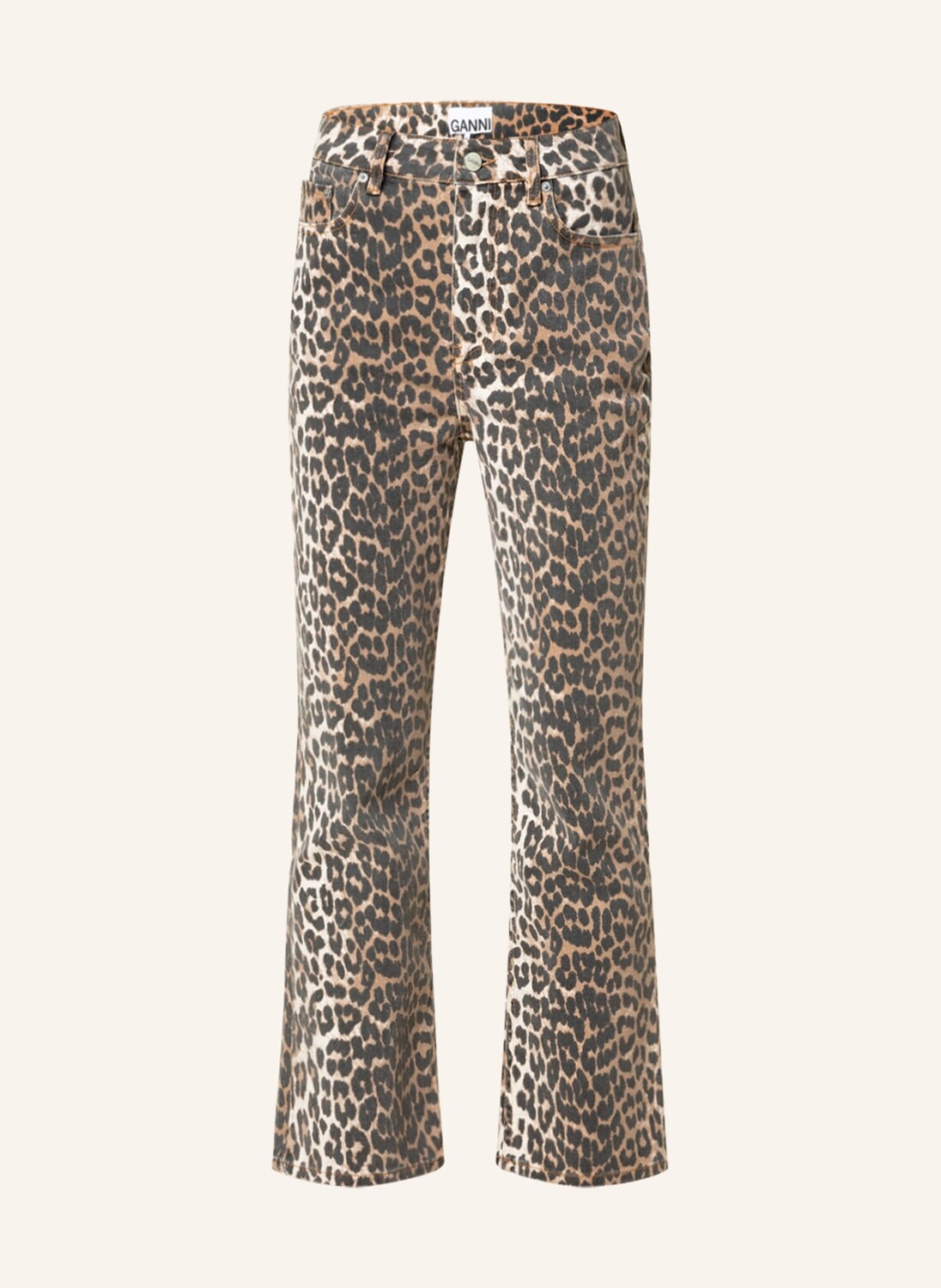 

Джинсы 7/8 GANNI, цвет 943 LEOPARD