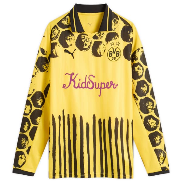 

X kidsuper bvb dortmund домашняя футболка с длинным рукавом в ретро-стиле Puma, мультиколор