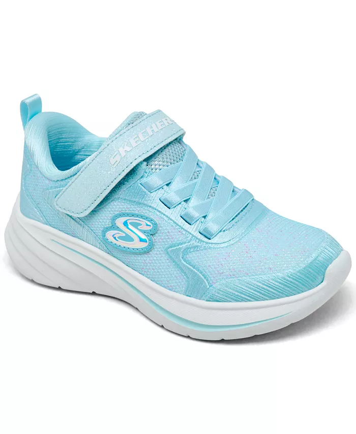 

Детские повседневные кеды Finish Line Wave 92 с застежкой на липучке для девочек Skechers, синий