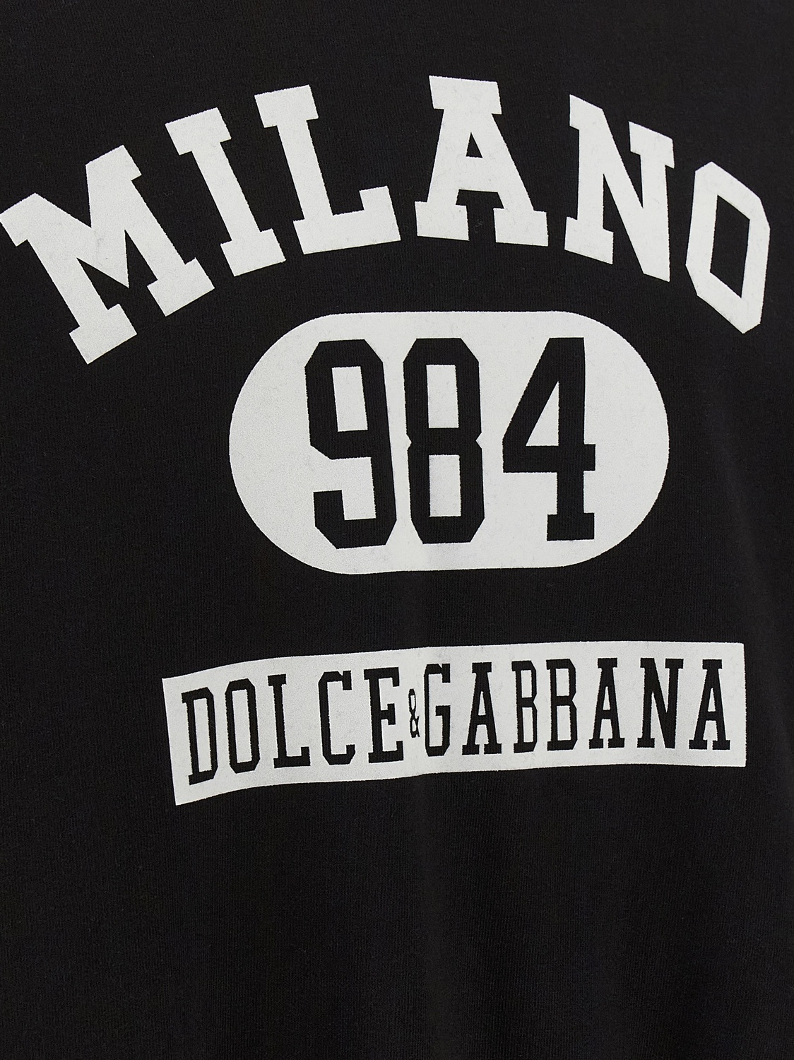 Толстовка с флокированным принтом DOLCE & GABBANA, черный — фото 4