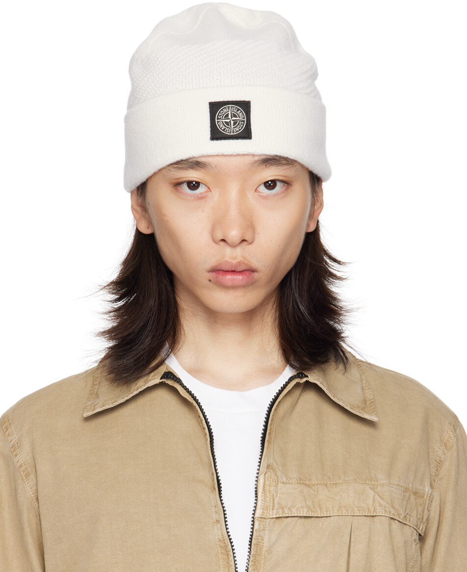 

Вязаная шапка-бейджи с надписью Off-White Stone Island, Natural