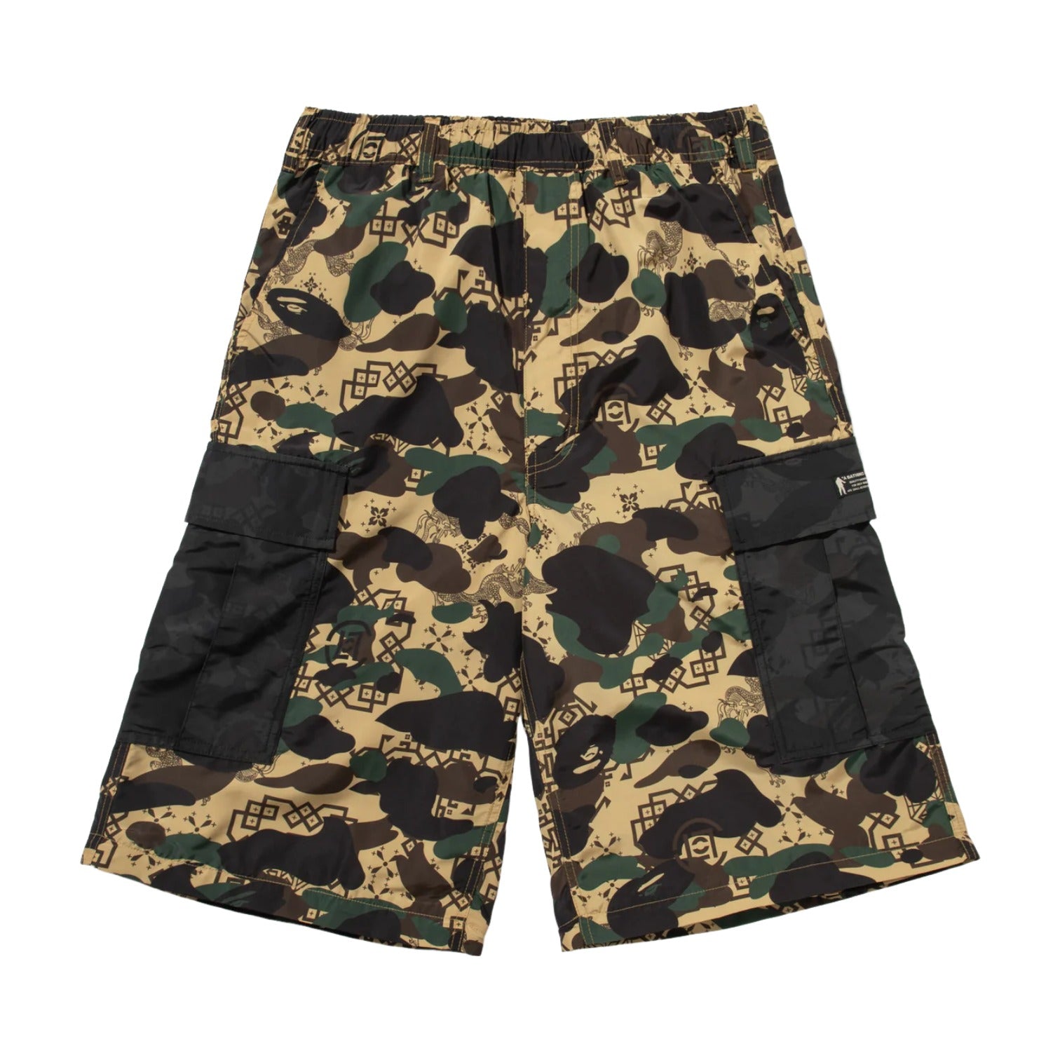 A Bathing Ape Брюки-карго BAPE X Clot Camo с отстегивающимися штанинами, свободного кроя, цвет «желтый» — фото 3