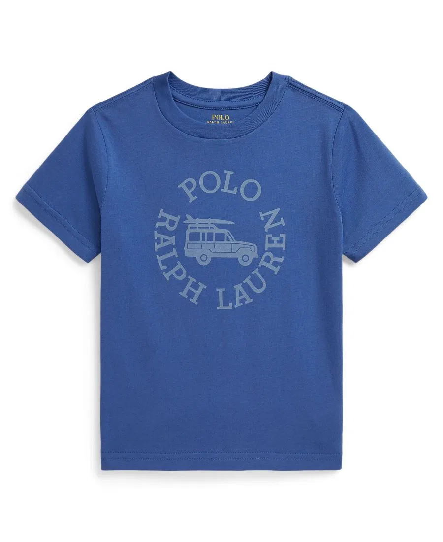 Детская футболка с коротким рукавом и логотипом, размер 2-7 Polo Ralph Lauren, синий — фото 4