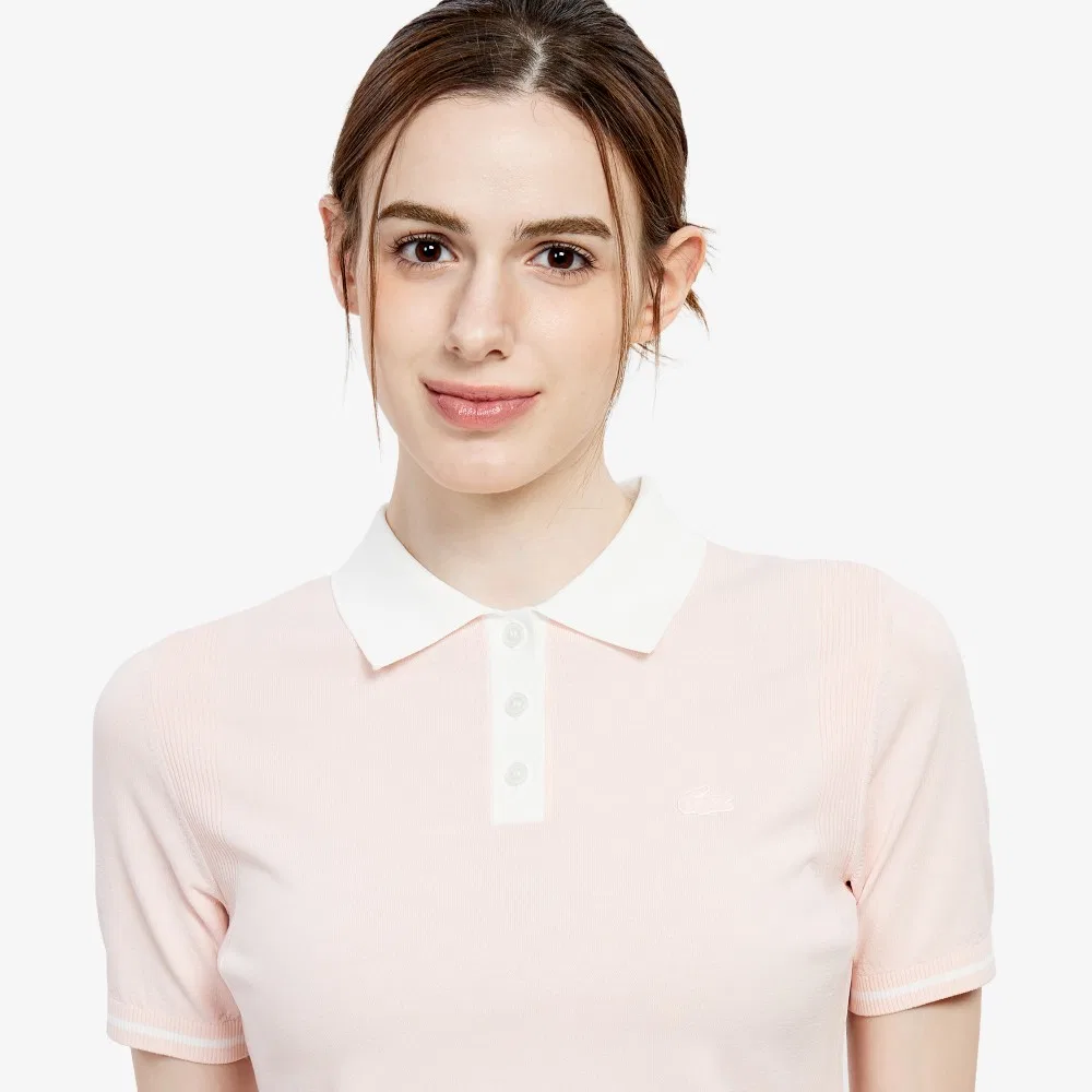 Свитер-поло женский Lacoste, базовый, светло-розовый — фото 2